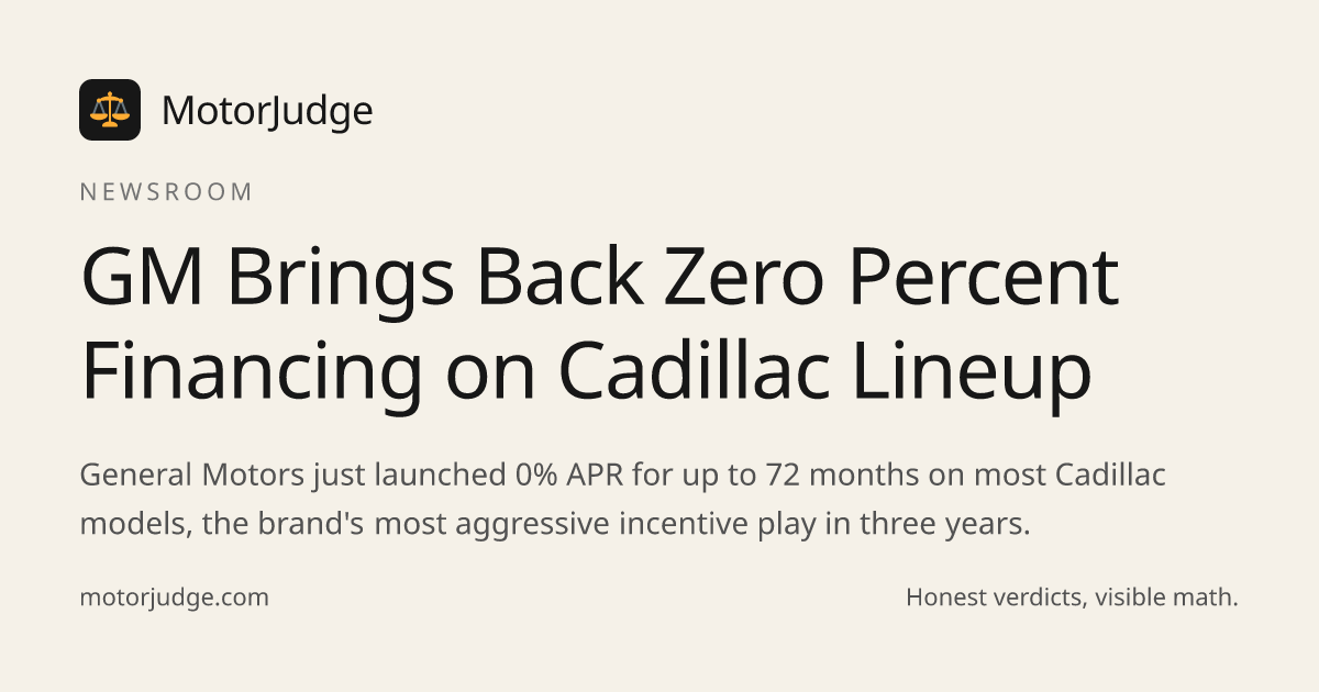 GM Brings Back Zero Percent Financing on Cadillac Lineup | MotorJudge